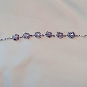 Lavender-pink natural pearl bracelet